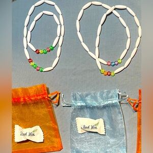 White bead 2-pc. sets for teens. S/M